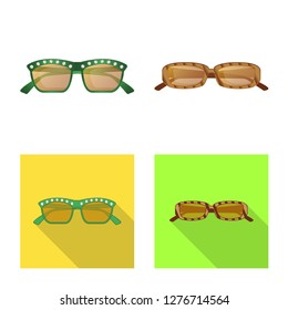 Isolated object of glasses and sunglasses logo. Set of glasses and accessory stock symbol for web.