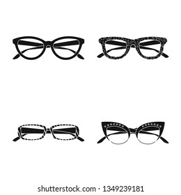 Isolated object of glasses and sunglasses logo. Collection of glasses and accessory vector icon for stock.