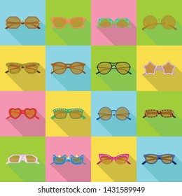 Isolated object of glasses and sunglasses logo. Collection of glasses and accessory stock vector illustration.