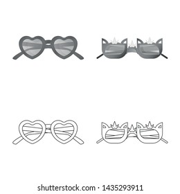 Isolated object of glasses and sunglasses logo. Set of glasses and accessory stock symbol for web.