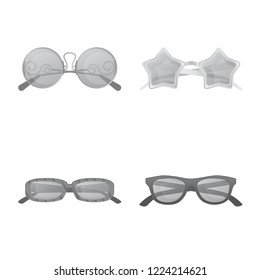 Isolated object of glasses and sunglasses sign. Collection of glasses and accessory stock symbol for web.