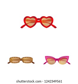 Isolated object of glasses and sunglasses sign. Set of glasses and accessory stock symbol for web.