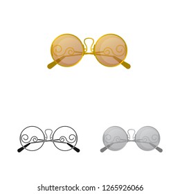 Isolated object of glasses and sunglasses sign. Collection of glasses and accessory stock vector illustration.