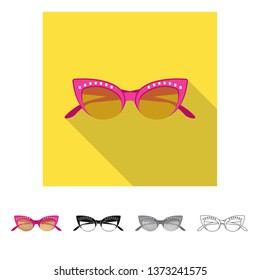 Isolated object of glasses and sunglasses sign. Set of glasses and accessory stock vector illustration.