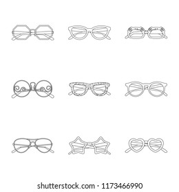 Isolated object of glasses and sunglasses symbol. Set of glasses and accessory stock symbol for web.