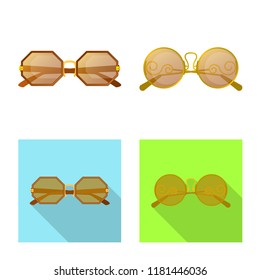 Isolated object of glasses and sunglasses symbol. Collection of glasses and accessory vector icon for stock.
