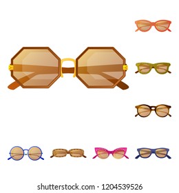 Isolated object of glasses and sunglasses symbol. Set of glasses and accessory stock symbol for web.
