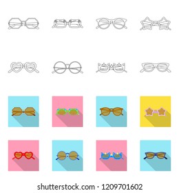 Isolated object of glasses and sunglasses symbol. Collection of glasses and accessory stock symbol for web.