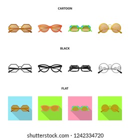 Isolated object of glasses and sunglasses symbol. Set of glasses and accessory stock symbol for web.