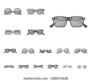 Isolated object of glasses and sunglasses symbol. Collection of glasses and accessory stock symbol for web.