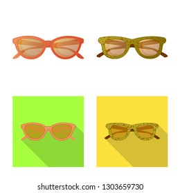 Isolated object of glasses and sunglasses symbol. Set of glasses and accessory vector icon for stock.