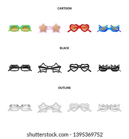 Isolated object of glasses and sunglasses symbol. Collection of glasses and accessory stock symbol for web.