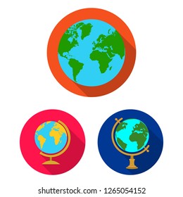 Isolated object of globe and world icon. Set of globe and earth vector icon for stock.