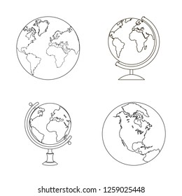 Isolated object of globe and world logo. Set of globe and earth stock symbol for web.