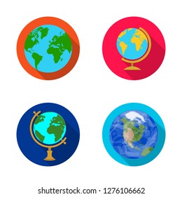 Isolated object of globe and world sign. Set of globe and earth vector icon for stock.