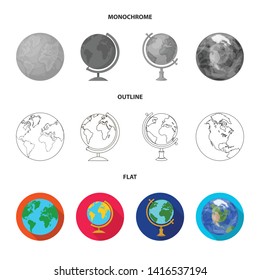 Isolated object of globe and world sign. Collection of globe and earth stock symbol for web.