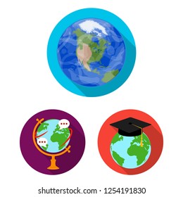 Isolated object of globe and world symbol. Set of globe and earth stock symbol for web.
