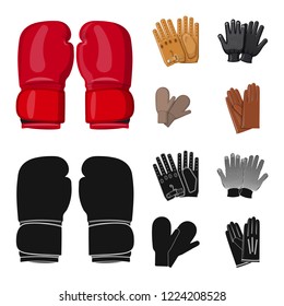 Isolated object of glove and winter icon. Set of glove and equipment stock vector illustration.