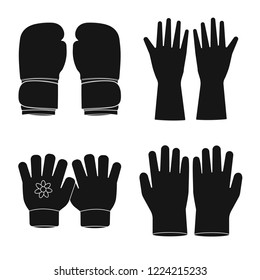 Isolated object of glove and winter icon. Collection of glove and equipment vector icon for stock.