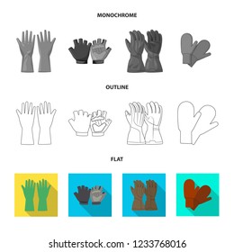 Isolated object of glove and winter icon. Set of glove and equipment vector icon for stock.