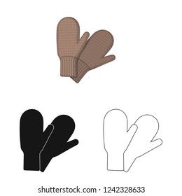 Isolated object of glove and winter icon. Set of glove and equipment vector icon for stock.