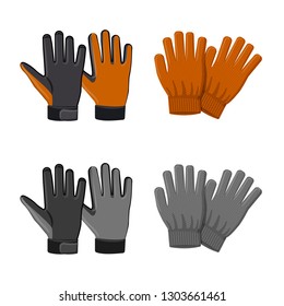Isolated object of glove and winter icon. Set of glove and equipment vector icon for stock.