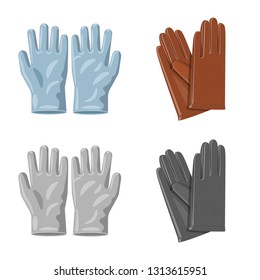 Isolated object of glove and winter icon. Collection of glove and equipment vector icon for stock.