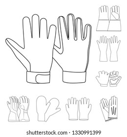 Isolated object of glove and winter icon. Set of glove and equipment stock vector illustration.