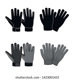 Isolated object of glove and winter icon. Collection of glove and equipment stock symbol for web.