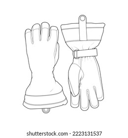 Objeto aislado de guante e icono invernal. Conjunto de ícono de vector de guante y equipo para material.
