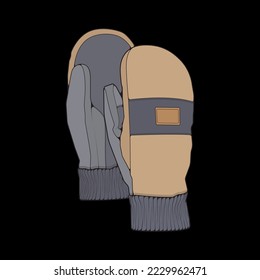 Objeto aislado de guante e icono invernal. Vector de guantes y equipos para las existencias.
