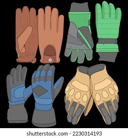 Objeto aislado de guante e icono invernal. Conjunto de guantes y vectores de equipo para material.
