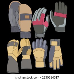 Isolated object of glove and winter icon. Set of glove and equipment vector for stock.
