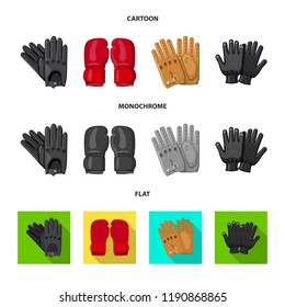Isolated object of glove and winter logo. Collection of glove and equipment vector icon for stock.