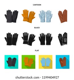 Isolated object of glove and winter logo. Set of glove and equipment vector icon for stock.