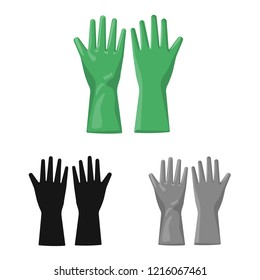 Isolated object of glove and winter logo. Collection of glove and equipment stock symbol for web.