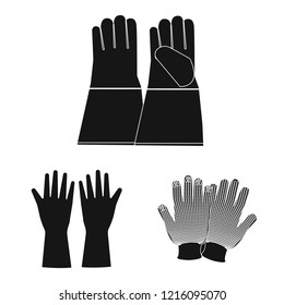 Isolated object of glove and winter logo. Collection of glove and equipment vector icon for stock.