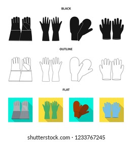 Isolated object of glove and winter logo. Set of glove and equipment stock vector illustration.