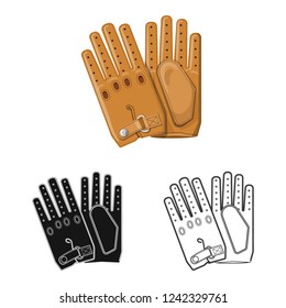Isolated object of glove and winter logo. Collection of glove and equipment stock symbol for web.