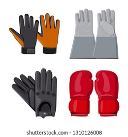 Isolated object of glove and winter logo. Collection of glove and equipment vector icon for stock.