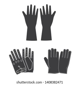 Isolated object of glove and winter logo. Collection of glove and equipment stock vector illustration.