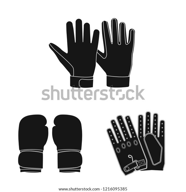 Isolated object of glove and\
winter logo. Collection of glove and equipment stock vector\
illustration.