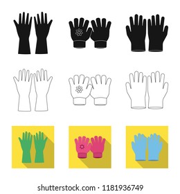 Isolated object of glove and winter sign. Collection of glove and equipment vector icon for stock.