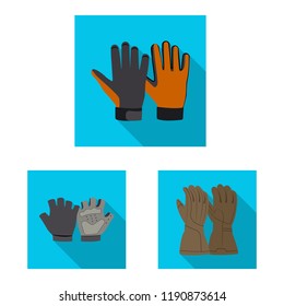 Isolated object of glove and winter sign. Set of glove and equipment vector icon for stock.
