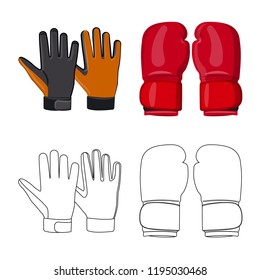 Isolated object of glove and winter sign. Collection of glove and equipment stock vector illustration.