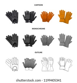 Isolated object of glove and winter sign. Set of glove and equipment vector icon for stock.