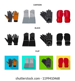 Isolated object of glove and winter sign. Collection of glove and equipment stock vector illustration.