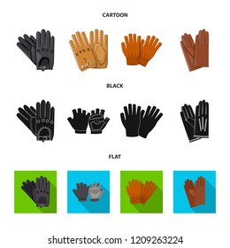Isolated object of glove and winter sign. Collection of glove and equipment stock vector illustration.