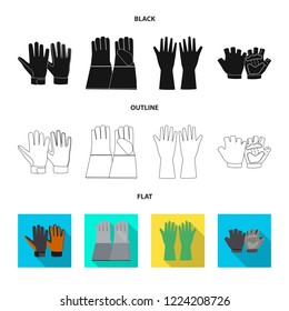 Isolated object of glove and winter sign. Collection of glove and equipment vector icon for stock.