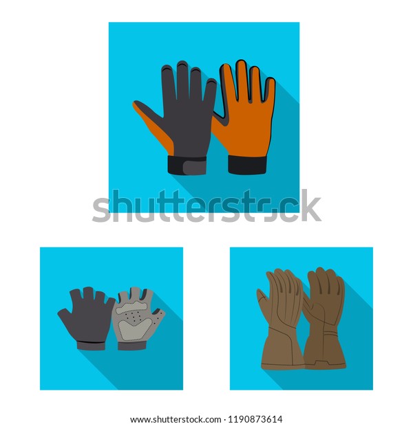 Isolated object of glove and winter sign.\
Set of glove and equipment vector icon for\
stock.